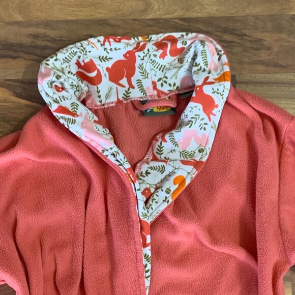 Girl's Pink Robe Bass Pro Sleepwear Swimwear Pajama w/ Belt Forest Animals 6 - Picture 2 of 13